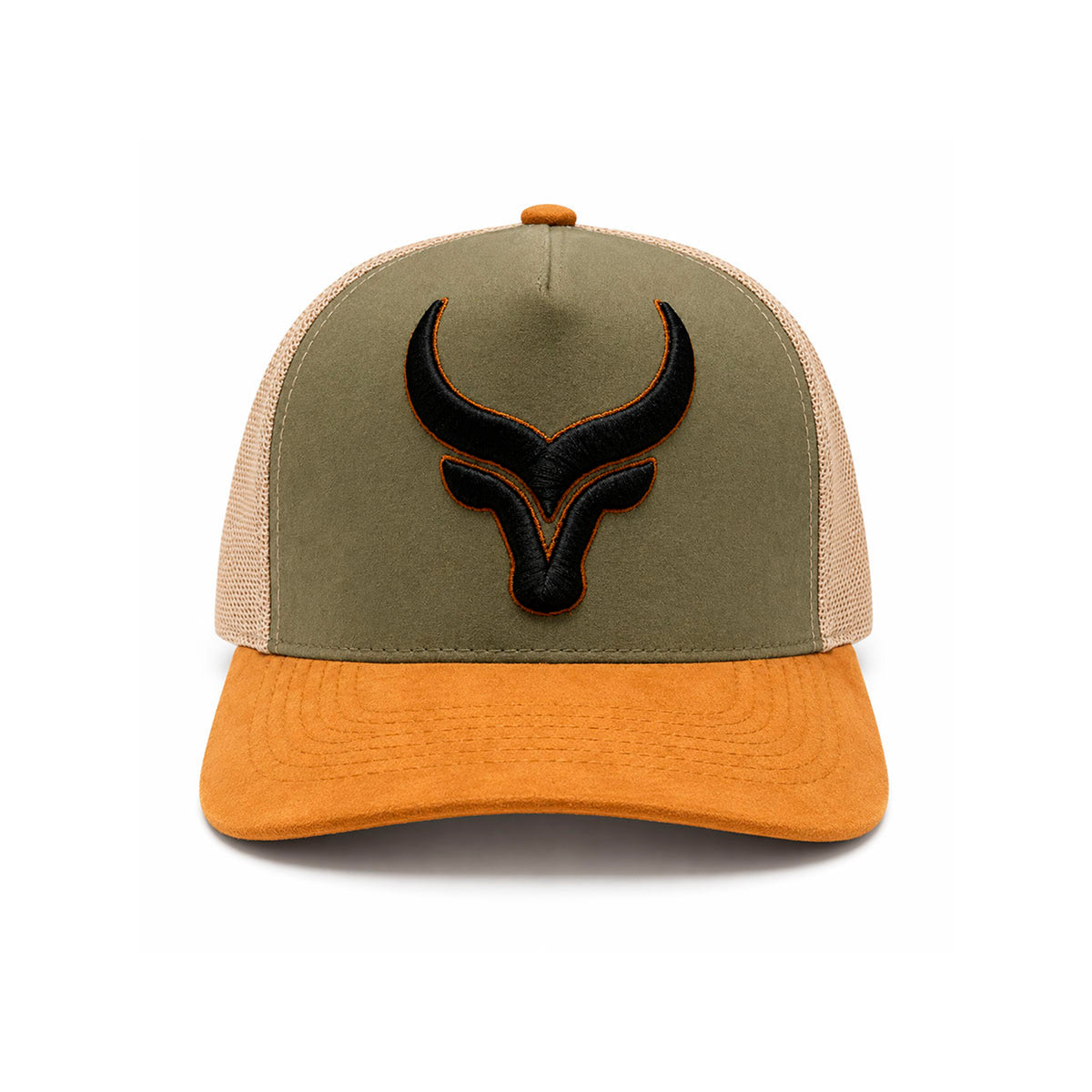 Gorra Trucker Caballero Bull Horns Bordada Livestock verde