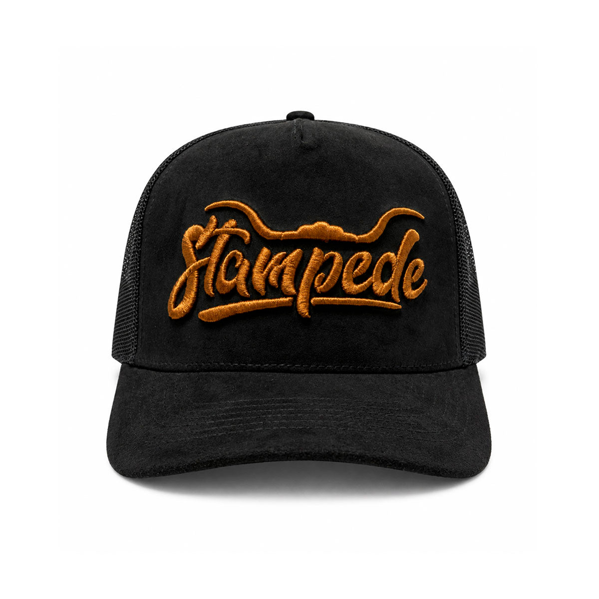 Gorra Trucker Caballero Stampede Black Negra Bordada negro