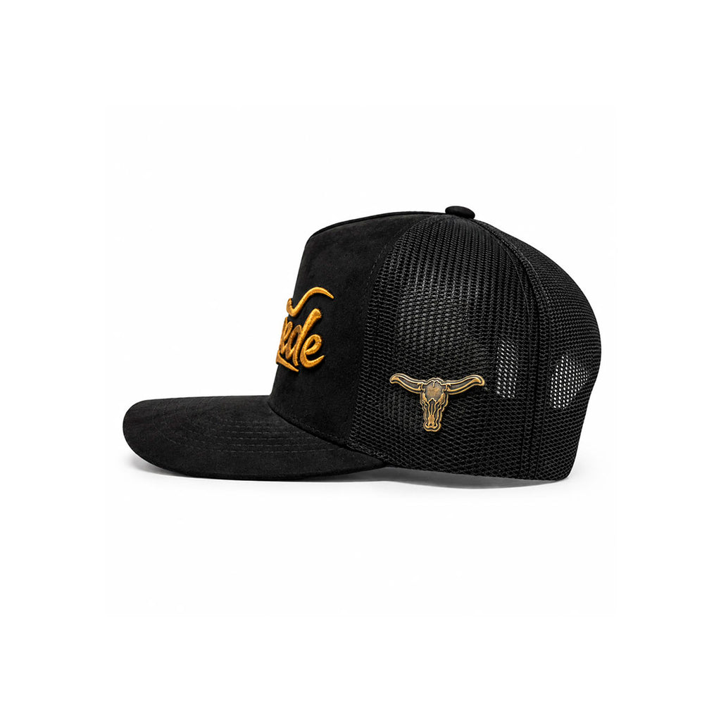 Gorra Trucker Caballero Stampede Black Negra Bordada negro