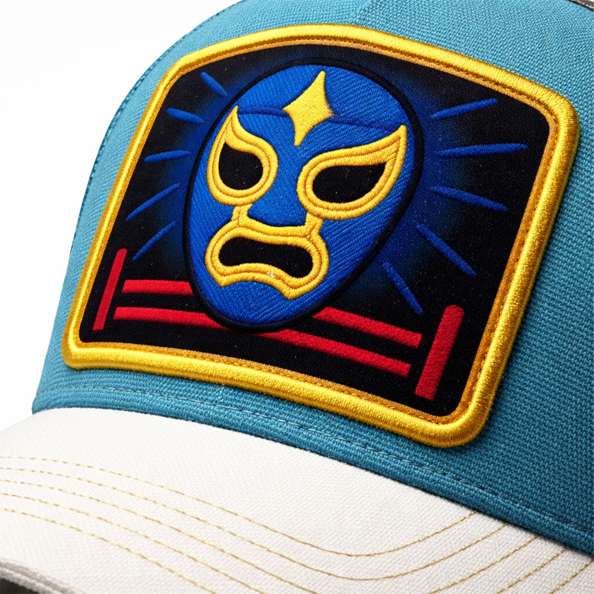 Gorra Trucker Ajustable Lucha Libre Modelo Aqua Máscara