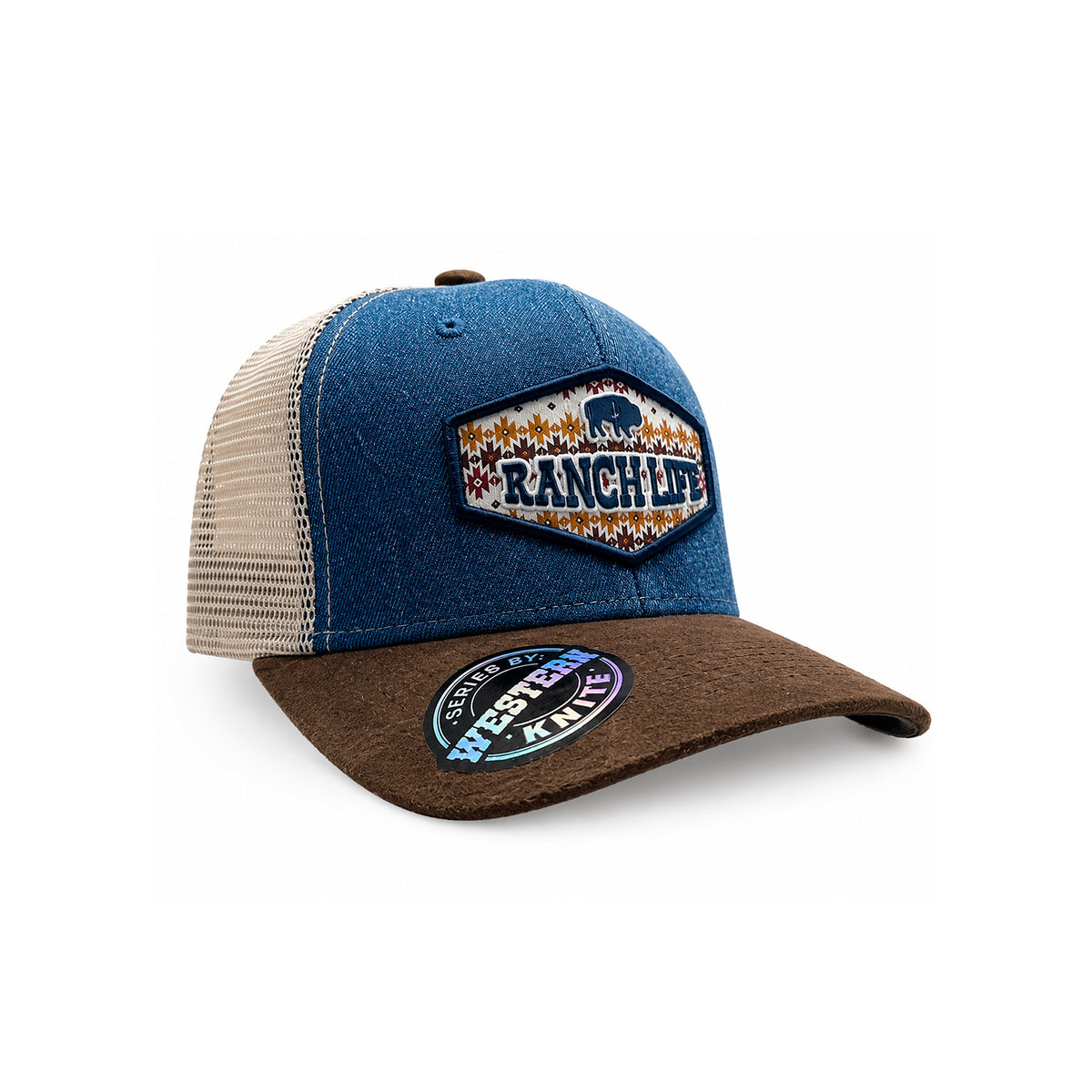Gorra Knite Buffalo West Azul Hombre Malla Transpirable