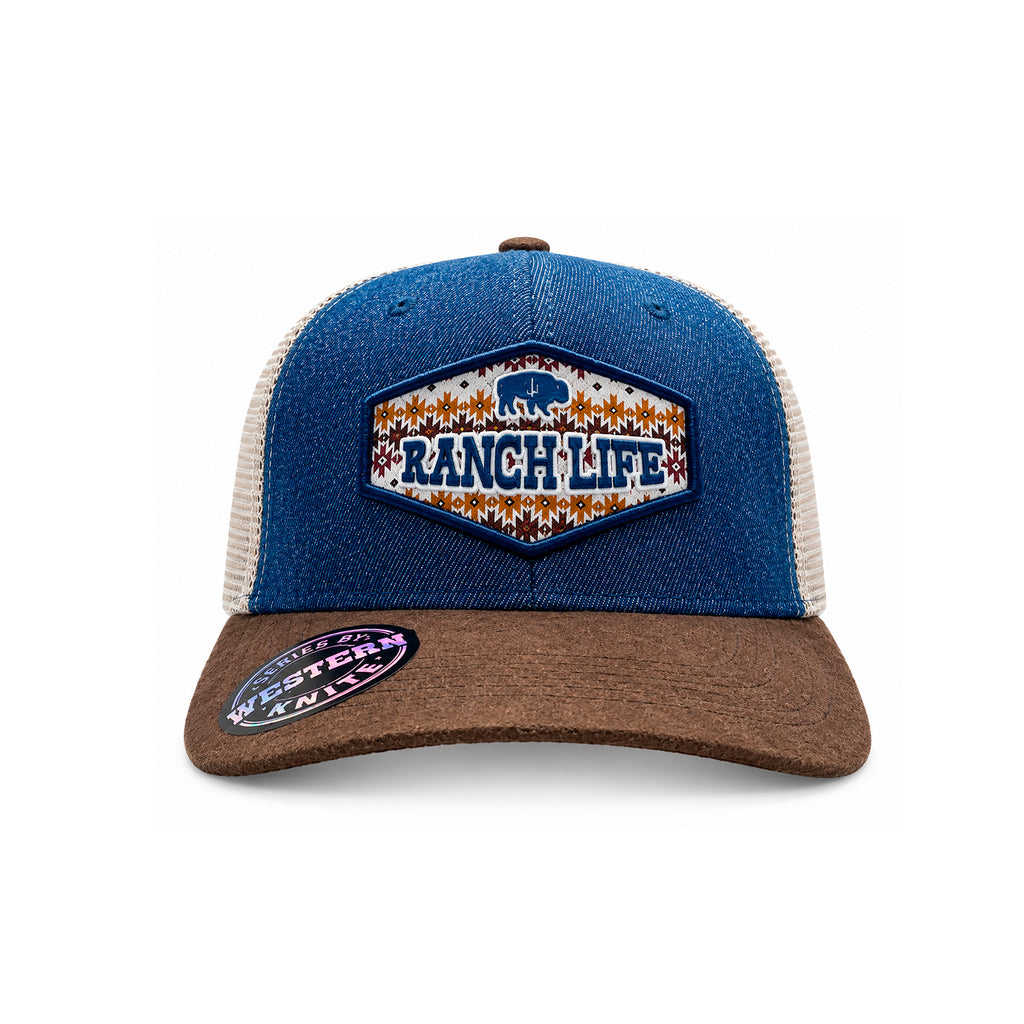 Gorra Knite Buffalo West Azul Hombre Malla Transpirable