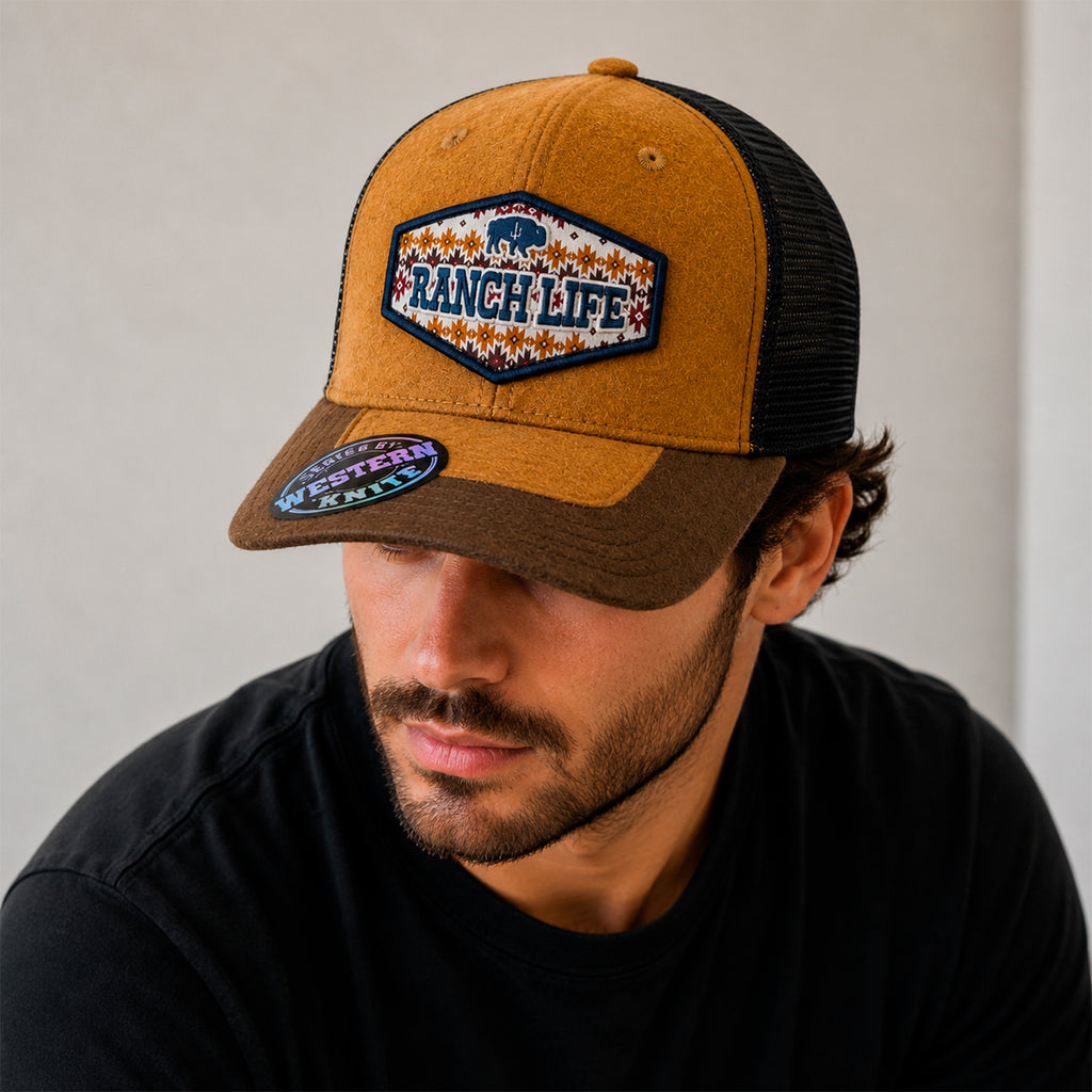 Gorra Knite Buffalo West Azul Hombre Malla Transpirable