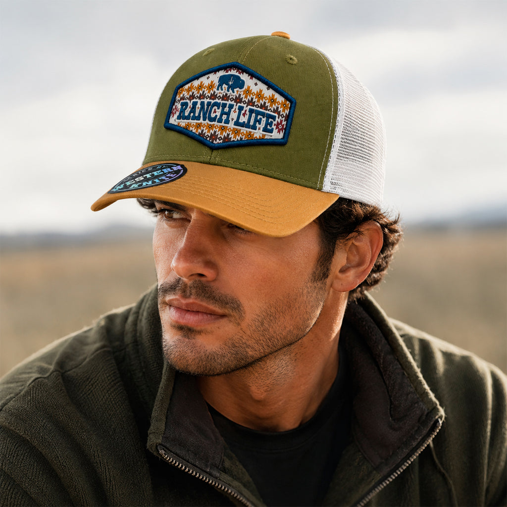 Gorra Knite Buffalo West Azul Hombre Malla Transpirable