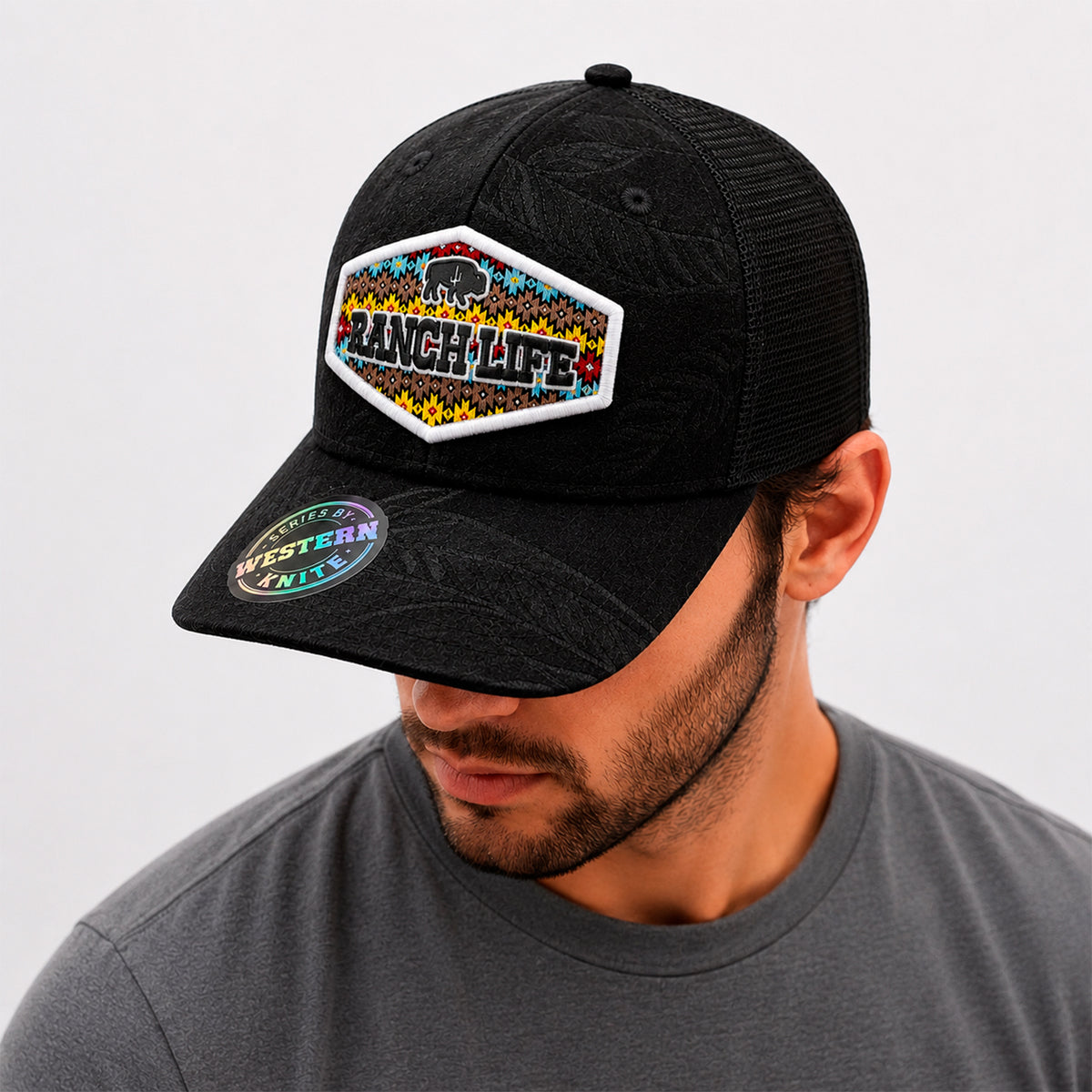 Gorra Knite Buffalo West Blanco Hombre Malla Transpirable