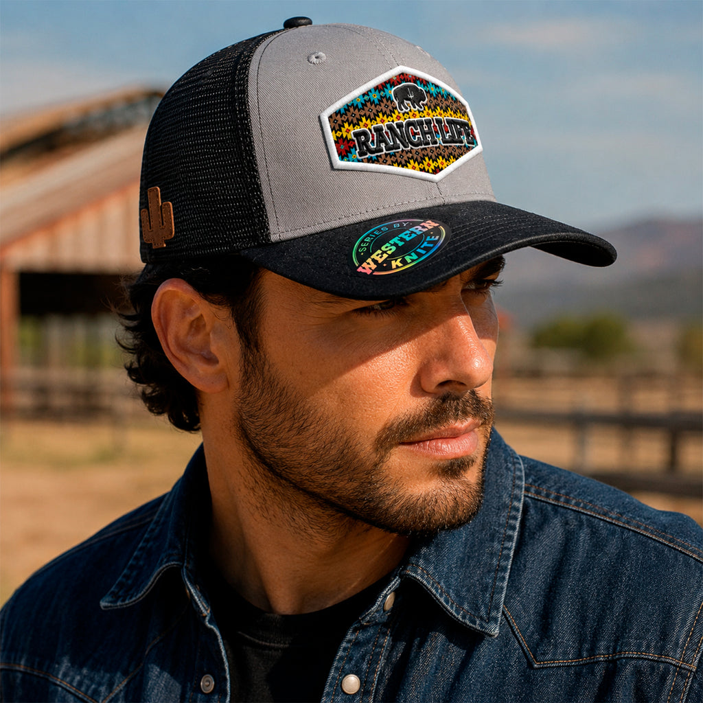 Gorra Knite Buffalo West Blanco Hombre Malla Transpirable