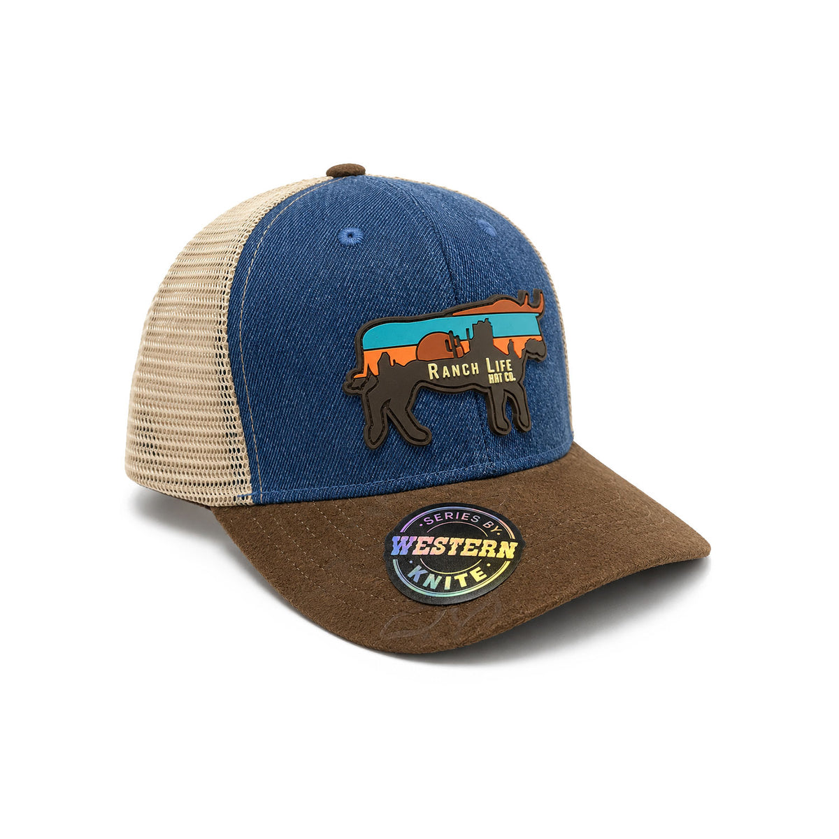 Gorra Hombre Knite Desert Longhorn Trucker Marron Vaquera
