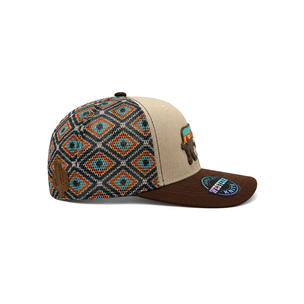 Gorra Hombre Knite Desert Longhorn Trucker Marron Vaquera