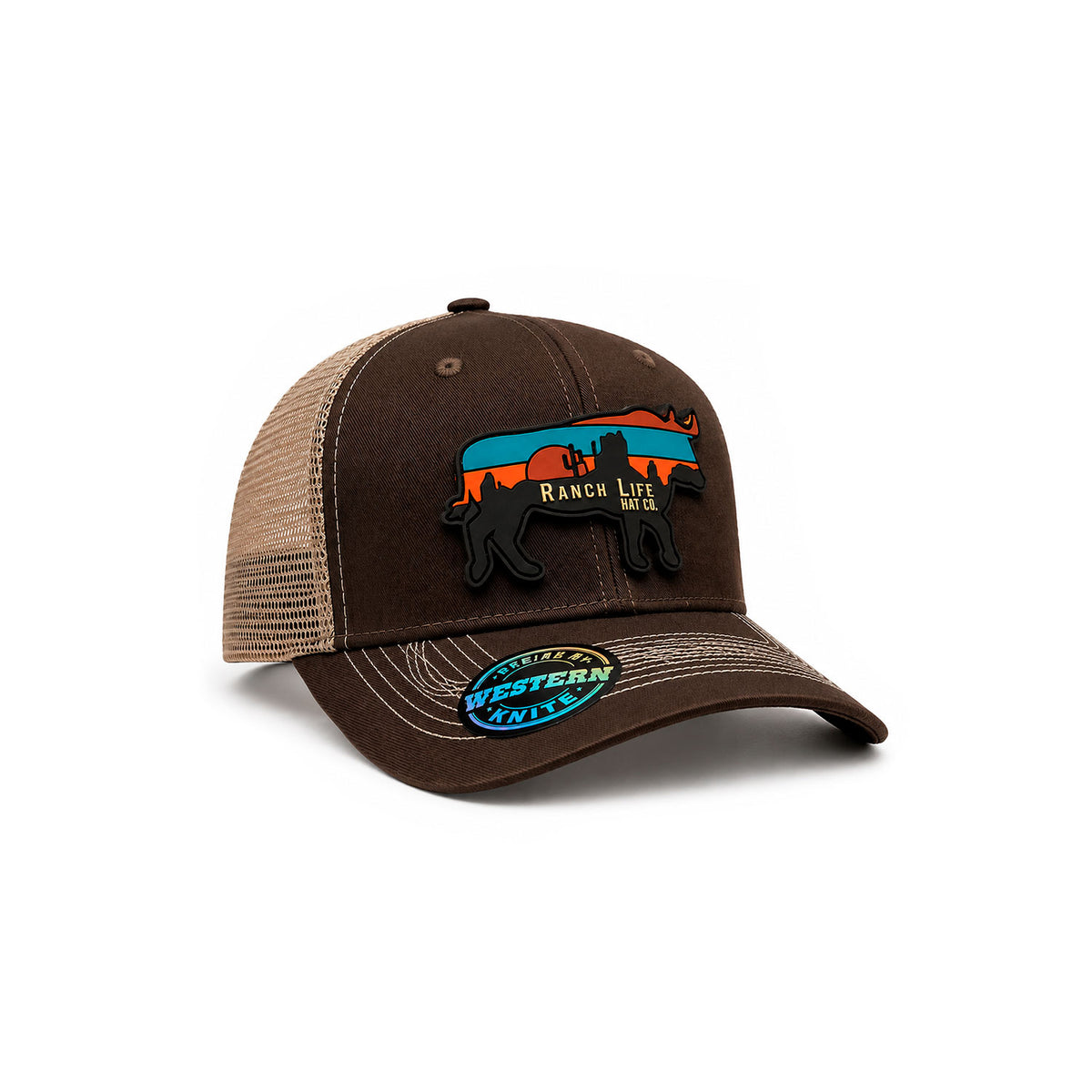 Gorra Hombre Knite Desert Longhorn Trucker Marron Vaquera