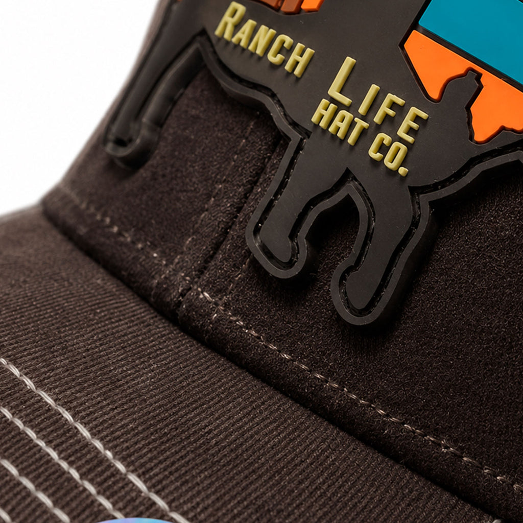 Gorra Hombre Knite Desert Longhorn Trucker Marron Vaquera