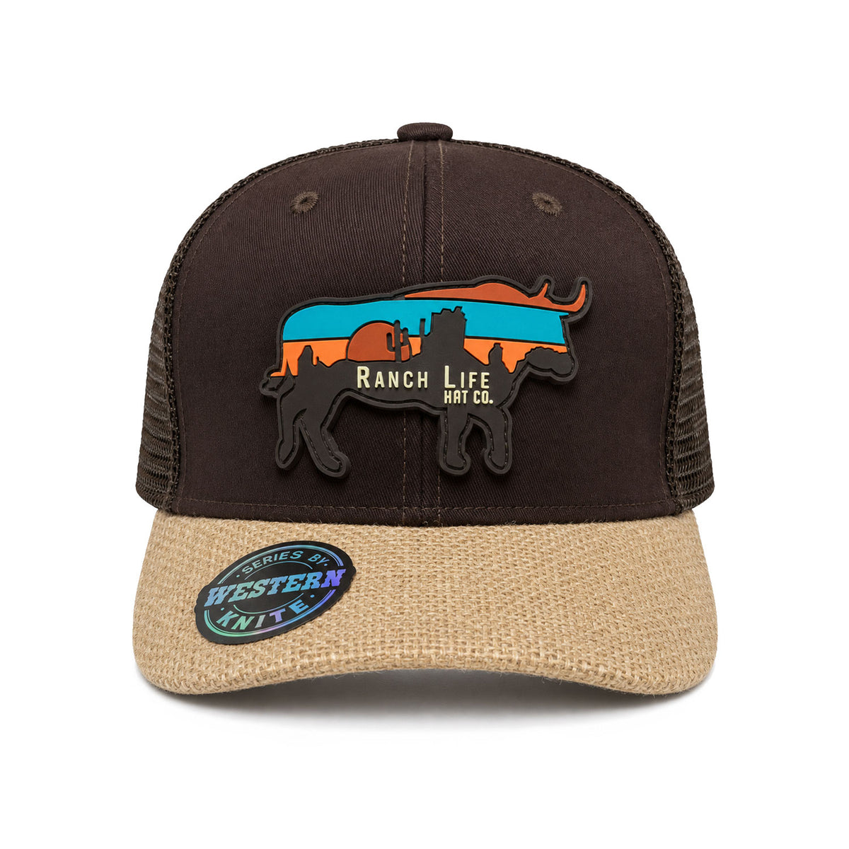 Gorra Hombre Knite Desert Longhorn Trucker Marron Vaquera