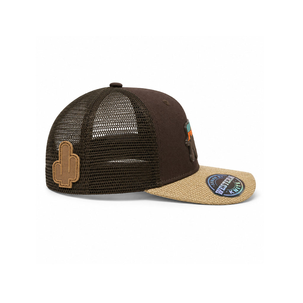 Gorra Hombre Knite Desert Longhorn Trucker Marron Vaquera
