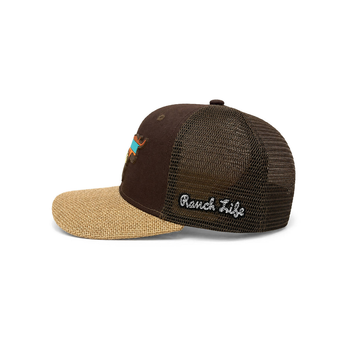 Gorra Hombre Knite Desert Longhorn Trucker Marron Vaquera