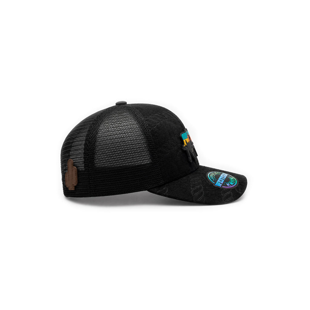 Gorra Hombre Knite Desert Longhorn Trucker Negro Vaquera