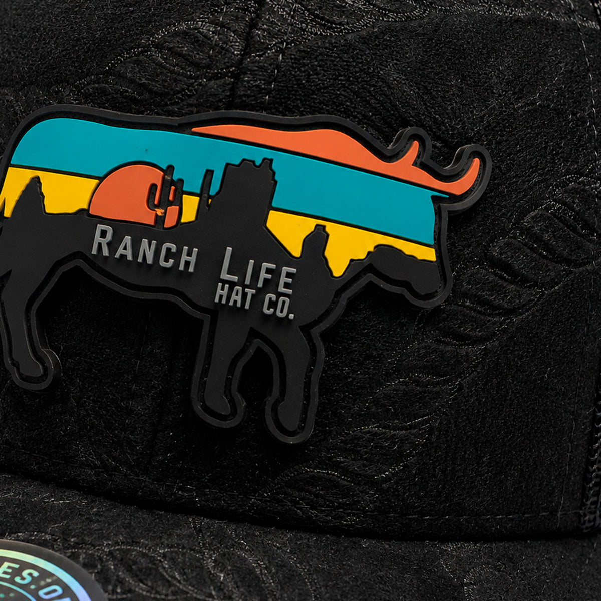 Gorra Hombre Knite Desert Longhorn Trucker Negro Vaquera