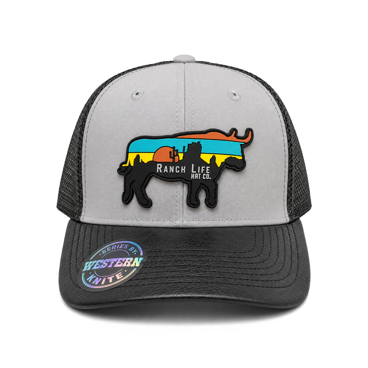 Gorra Hombre Knite Desert Longhorn Trucker Negro Vaquera