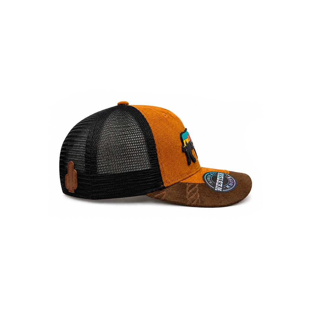 Gorra Hombre Knite Desert Longhorn Trucker Negro Vaquera
