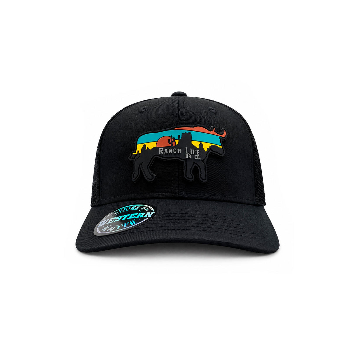 Gorra Hombre Knite Desert Longhorn Trucker Negro Vaquera