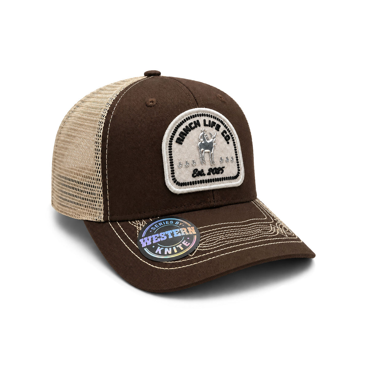 Gorra Hombre Knite Desert Rider Ranch Trucker Blanco Vaquera