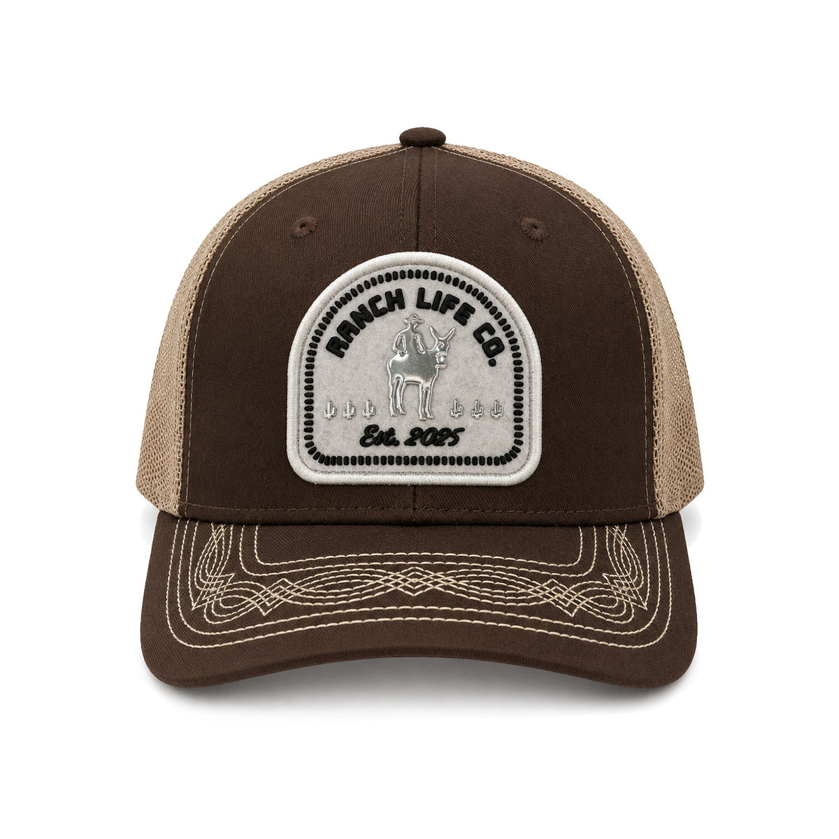 Gorra Hombre Knite Desert Rider Ranch Trucker Blanco Vaquera