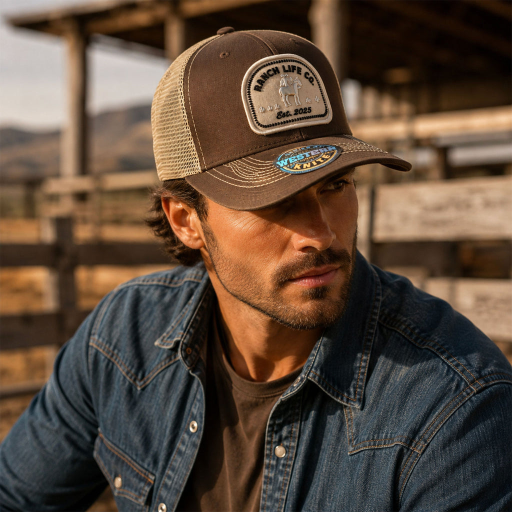 Gorra Hombre Knite Desert Rider Ranch Trucker Blanco Vaquera