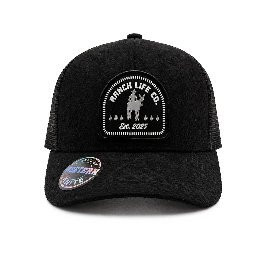 Gorra Hombre Knite Desert Rider Ranch Trucker Negro Vaquera