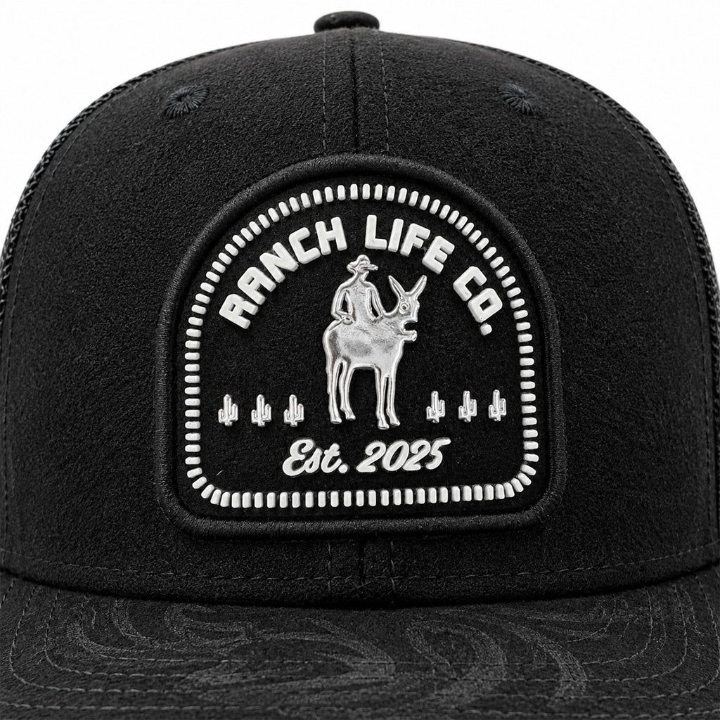 Gorra Hombre Knite Desert Rider Ranch Trucker Negro Vaquera