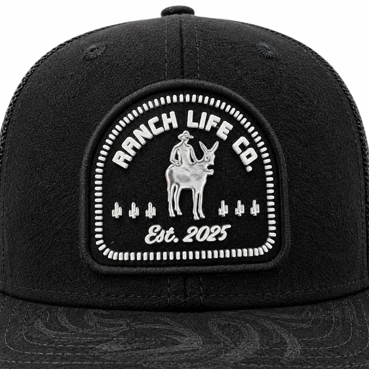 Gorra Hombre Knite Desert Rider Ranch Trucker Negro Vaquera