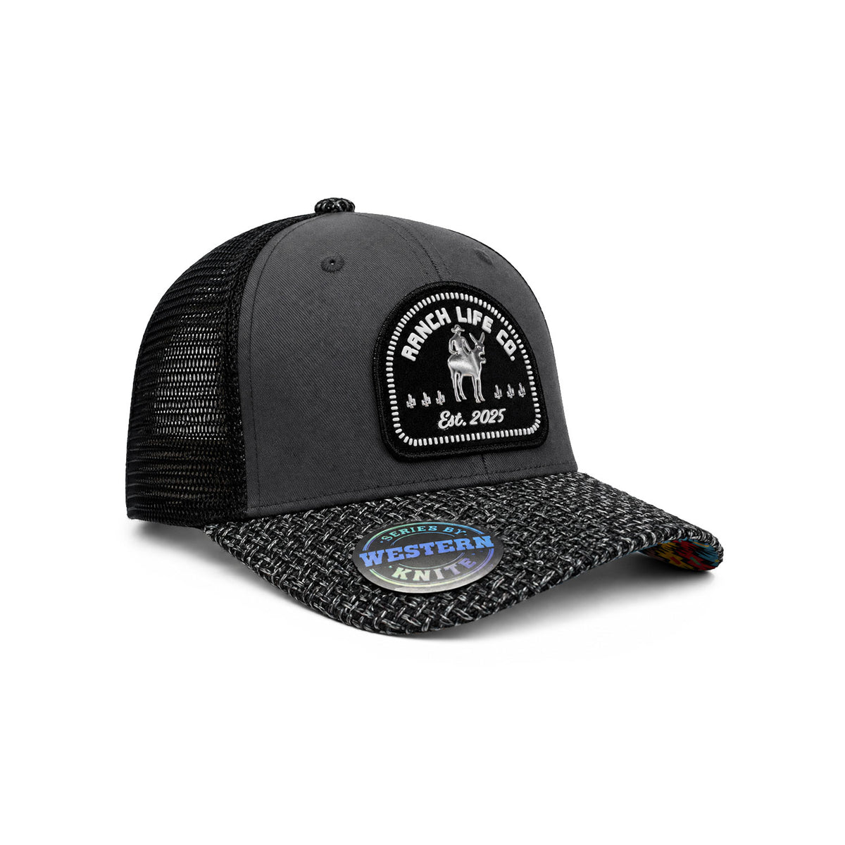 Gorra Hombre Knite Desert Rider Ranch Trucker Negro Vaquera
