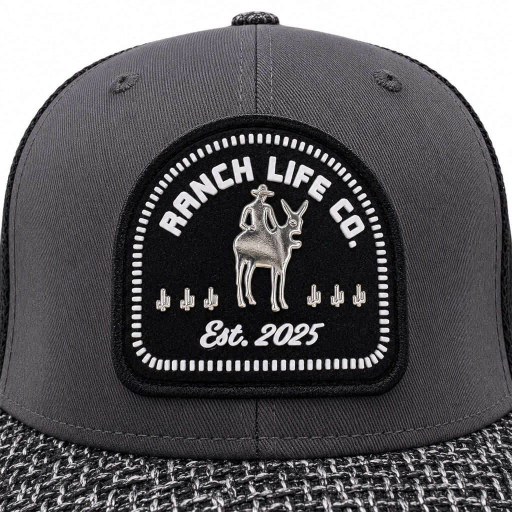 Gorra Hombre Knite Desert Rider Ranch Trucker Negro Vaquera
