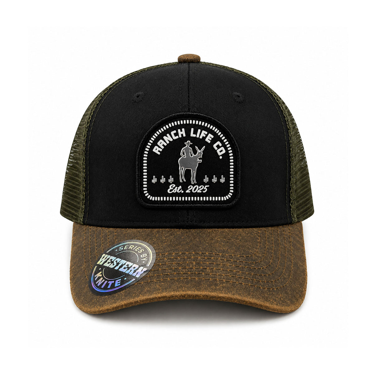 Gorra Hombre Knite Desert Rider Ranch Trucker Negro Vaquera