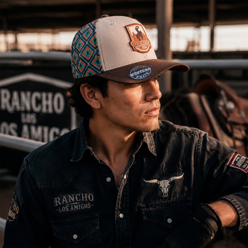 Gorra Knite Ranch Rodeo Marron Hombre Malla Transpirable