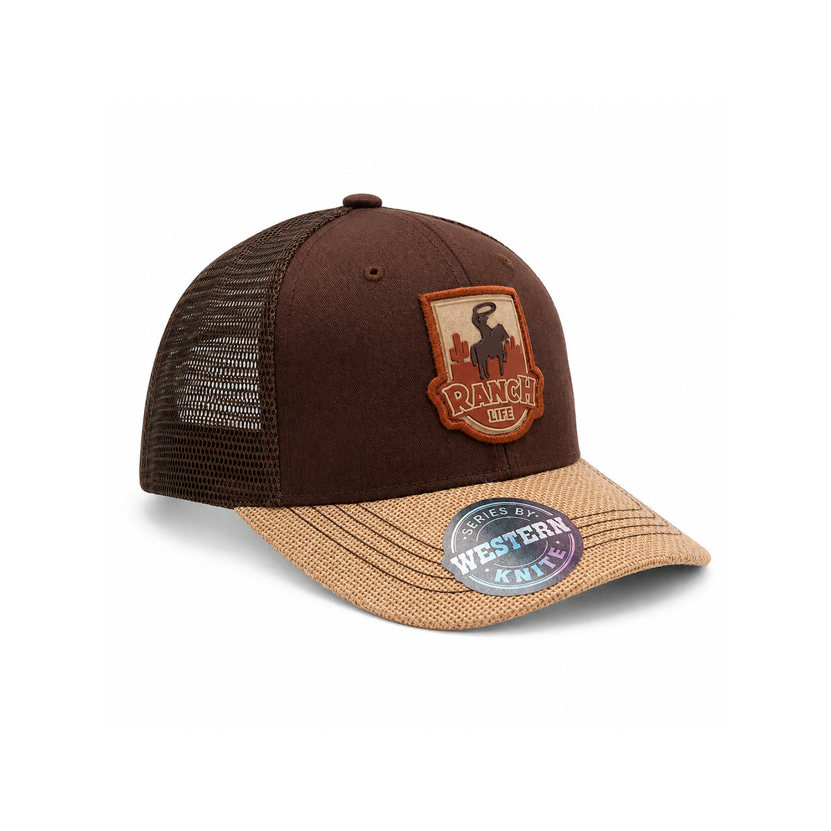 Gorra Knite Ranch Rodeo Marron Hombre Malla Transpirable