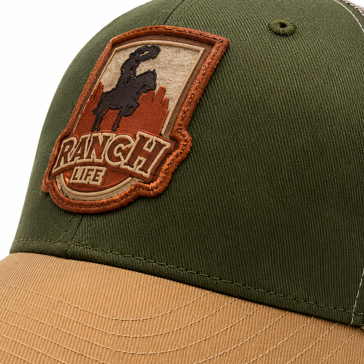 Gorra Knite Ranch Rodeo Marron Hombre Malla Transpirable