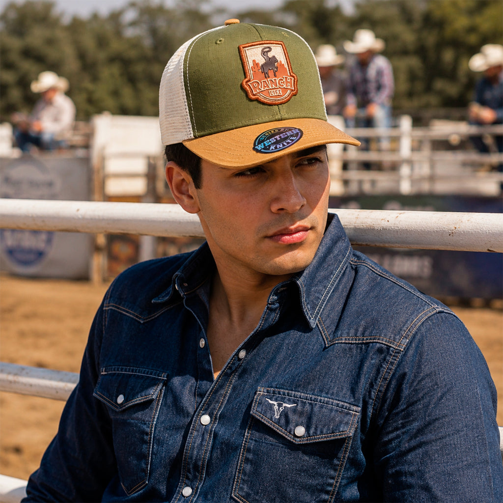 Gorra Knite Ranch Rodeo Marron Hombre Malla Transpirable