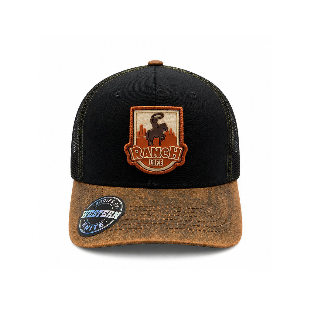 Gorra Knite Ranch Rodeo Marron Hombre Malla Transpirable