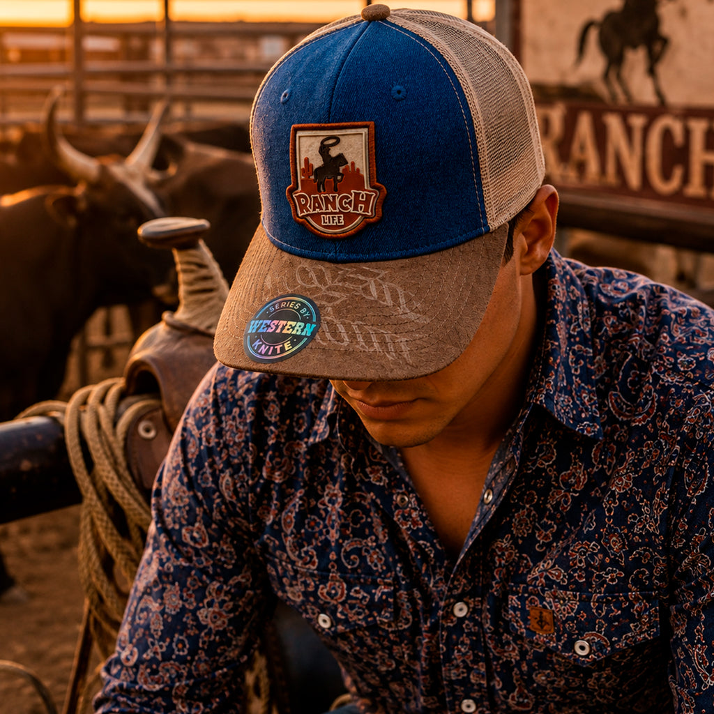 Gorra Knite Ranch Rodeo Marron Hombre Malla Transpirable