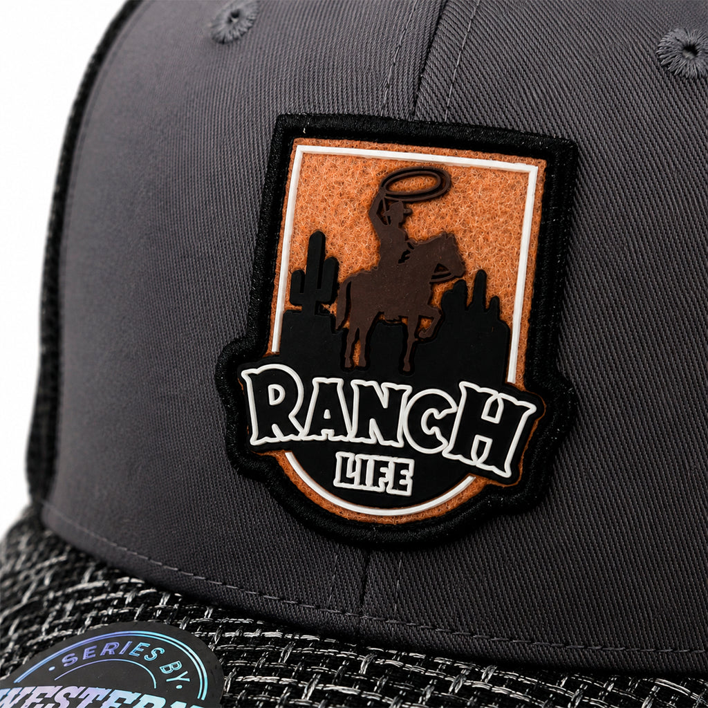 Gorra Knite Ranch Rodeo Negro Hombre Malla Transpirable