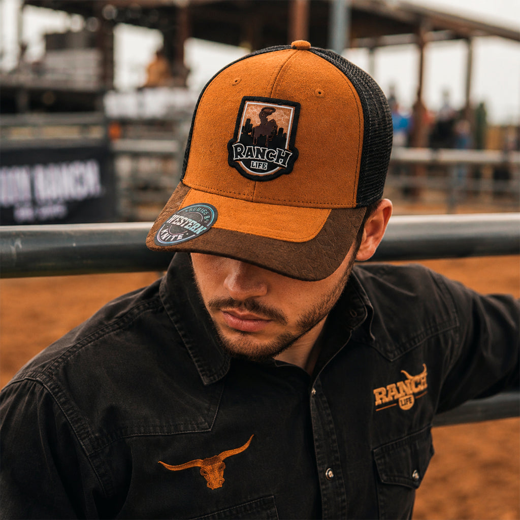 Gorra Knite Ranch Rodeo Negro Hombre Malla Transpirable