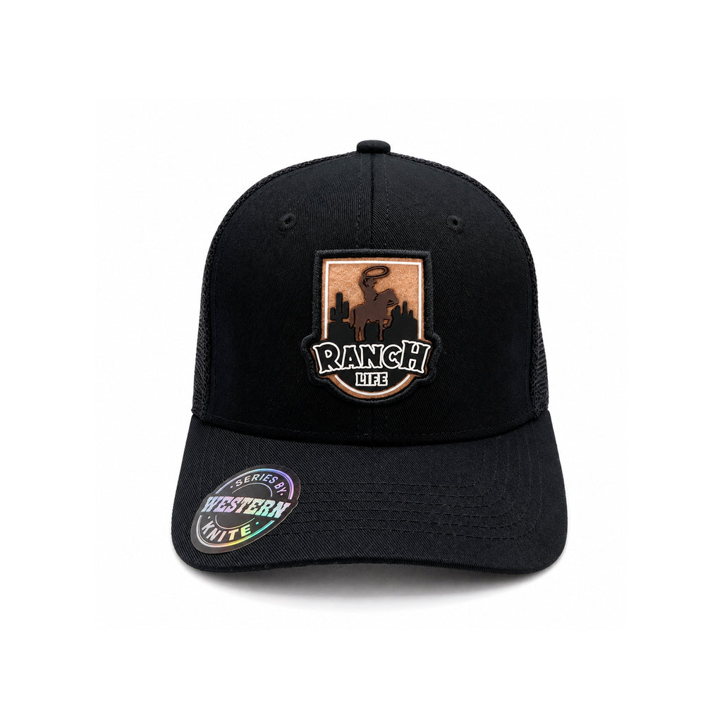 Gorra Knite Ranch Rodeo Negro Hombre Malla Transpirable