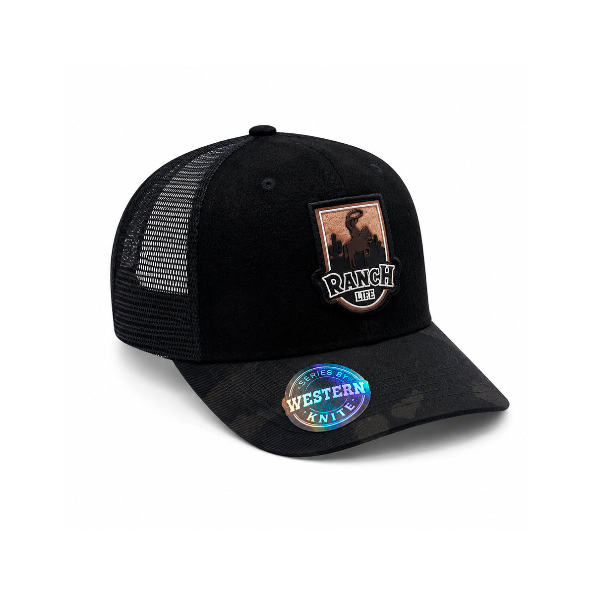 Gorra Knite Ranch Rodeo Negro Hombre Malla Transpirable
