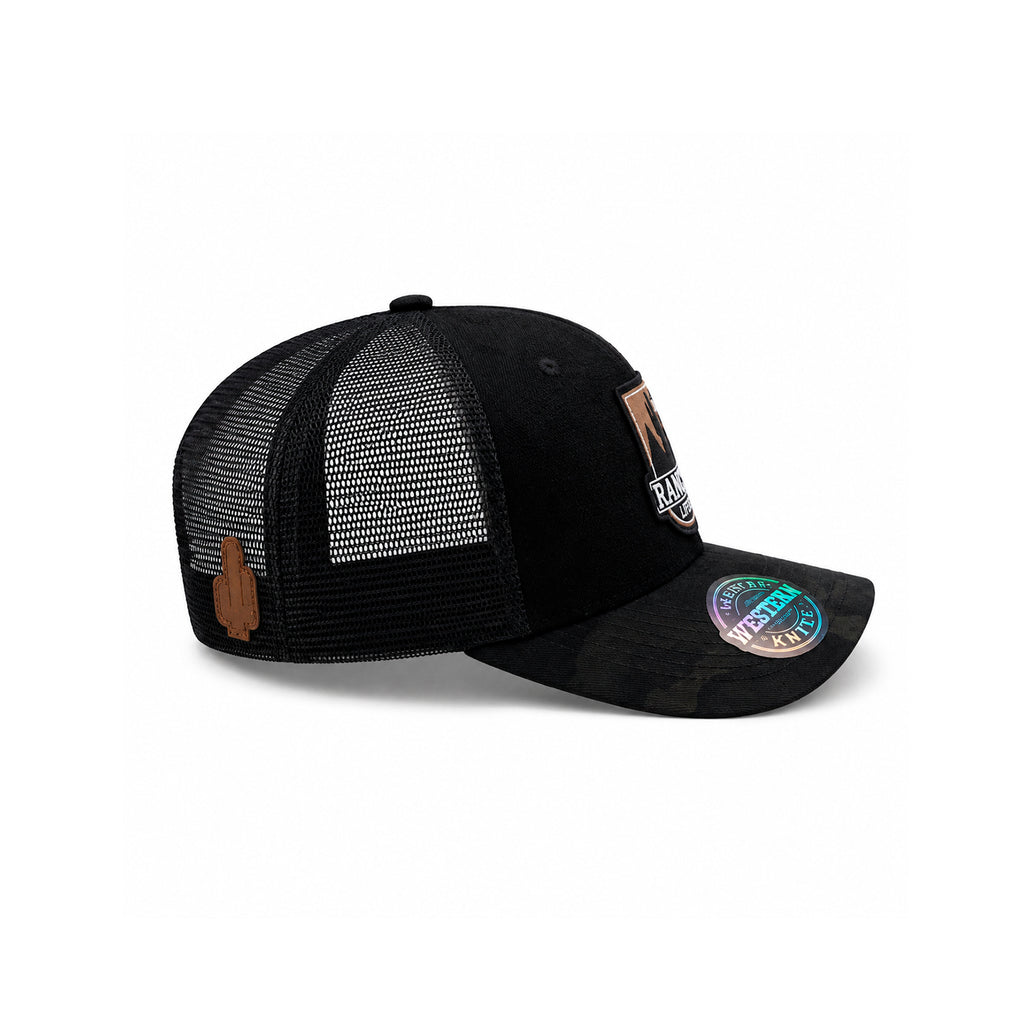 Gorra Knite Ranch Rodeo Negro Hombre Malla Transpirable