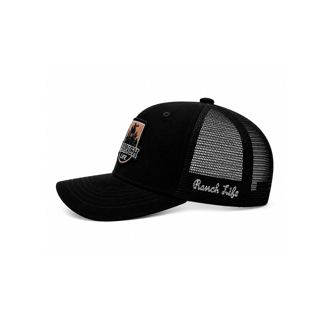 Gorra Knite Ranch Rodeo Negro Hombre Malla Transpirable