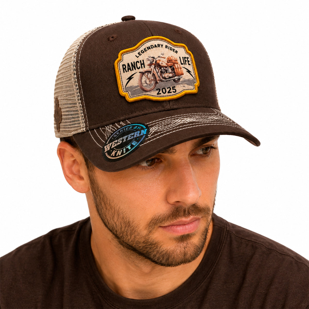 Gorra Rider Ranch Amarillo Knite para Hombre Trucker Malla
