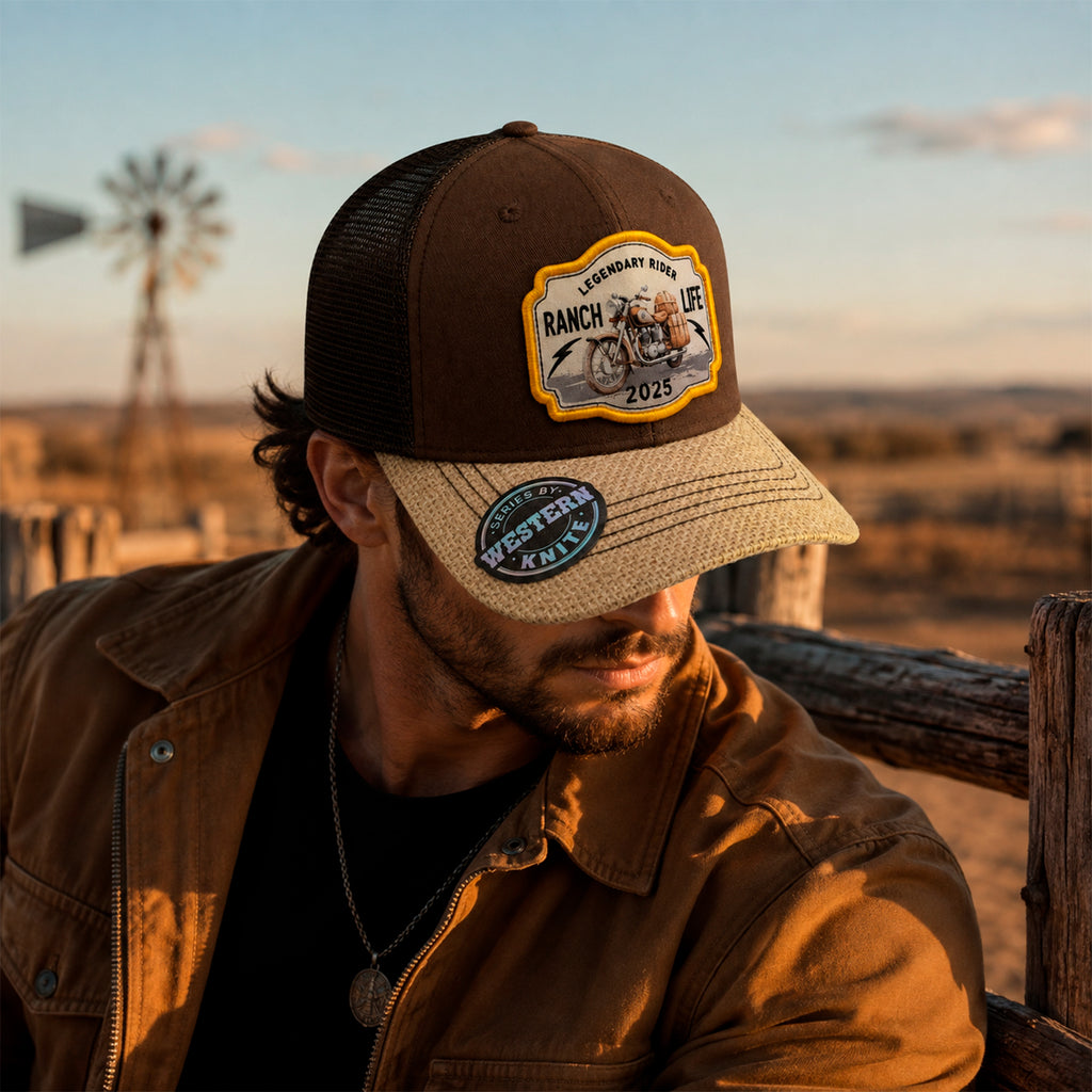 Gorra Rider Ranch Amarillo Knite para Hombre Trucker Malla