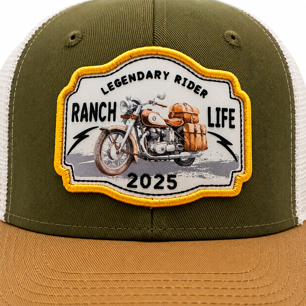 Gorra Rider Ranch Amarillo Knite para Hombre Trucker Malla