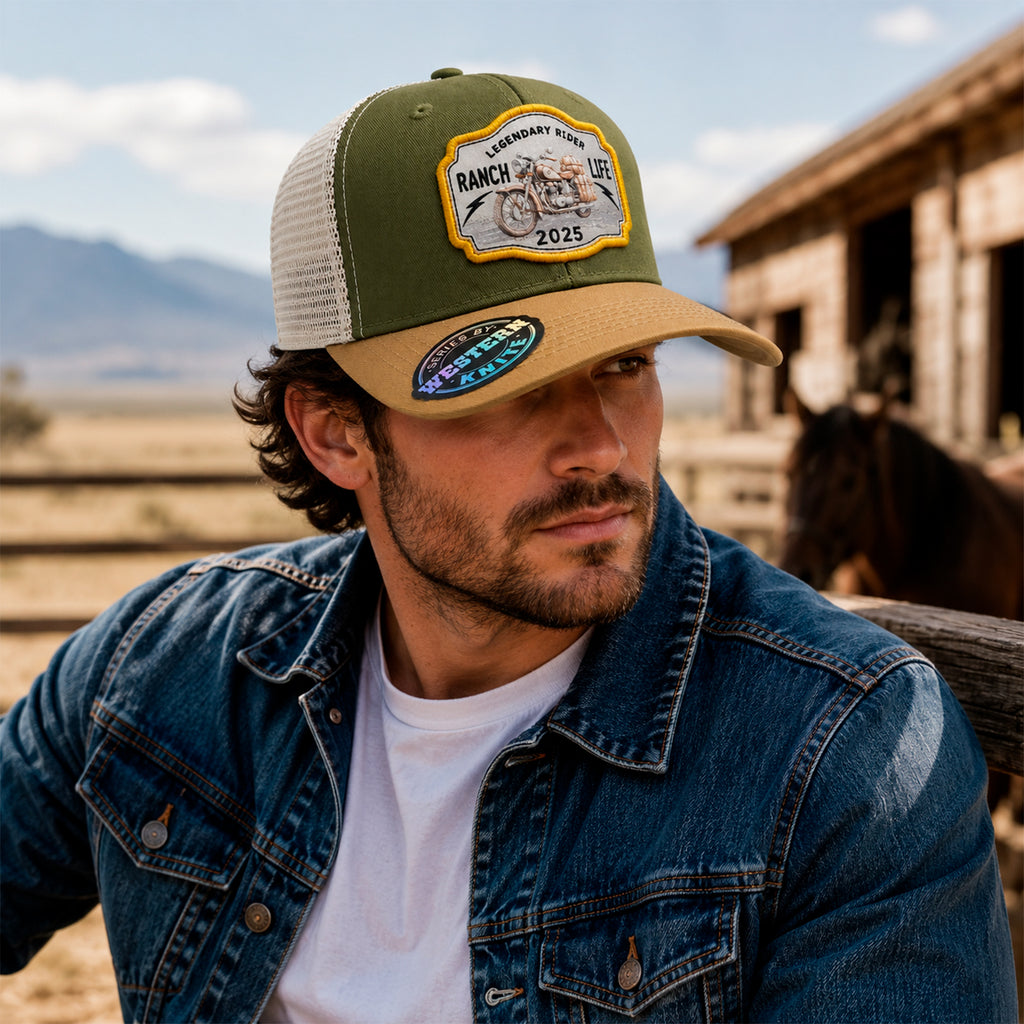 Gorra Rider Ranch Amarillo Knite para Hombre Trucker Malla
