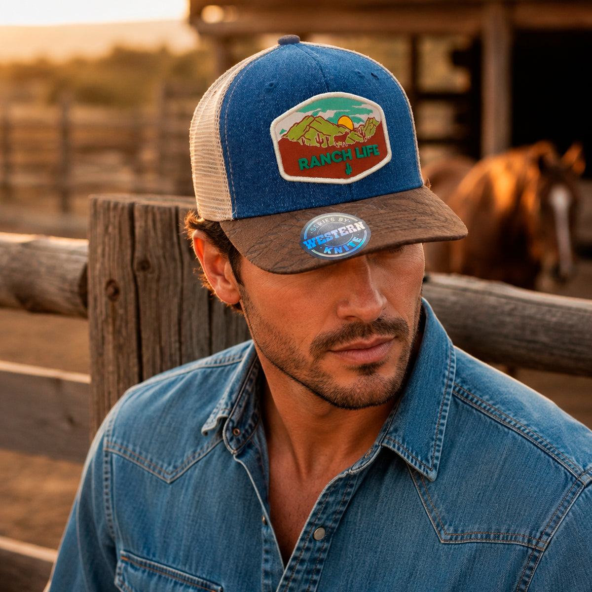Gorra Sunset Bull Hombre Malla Transpirable Cachucha Knite