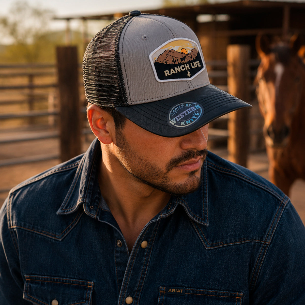 Gorra Sunset Bull Hombre Malla Transpirable Cachucha Knite