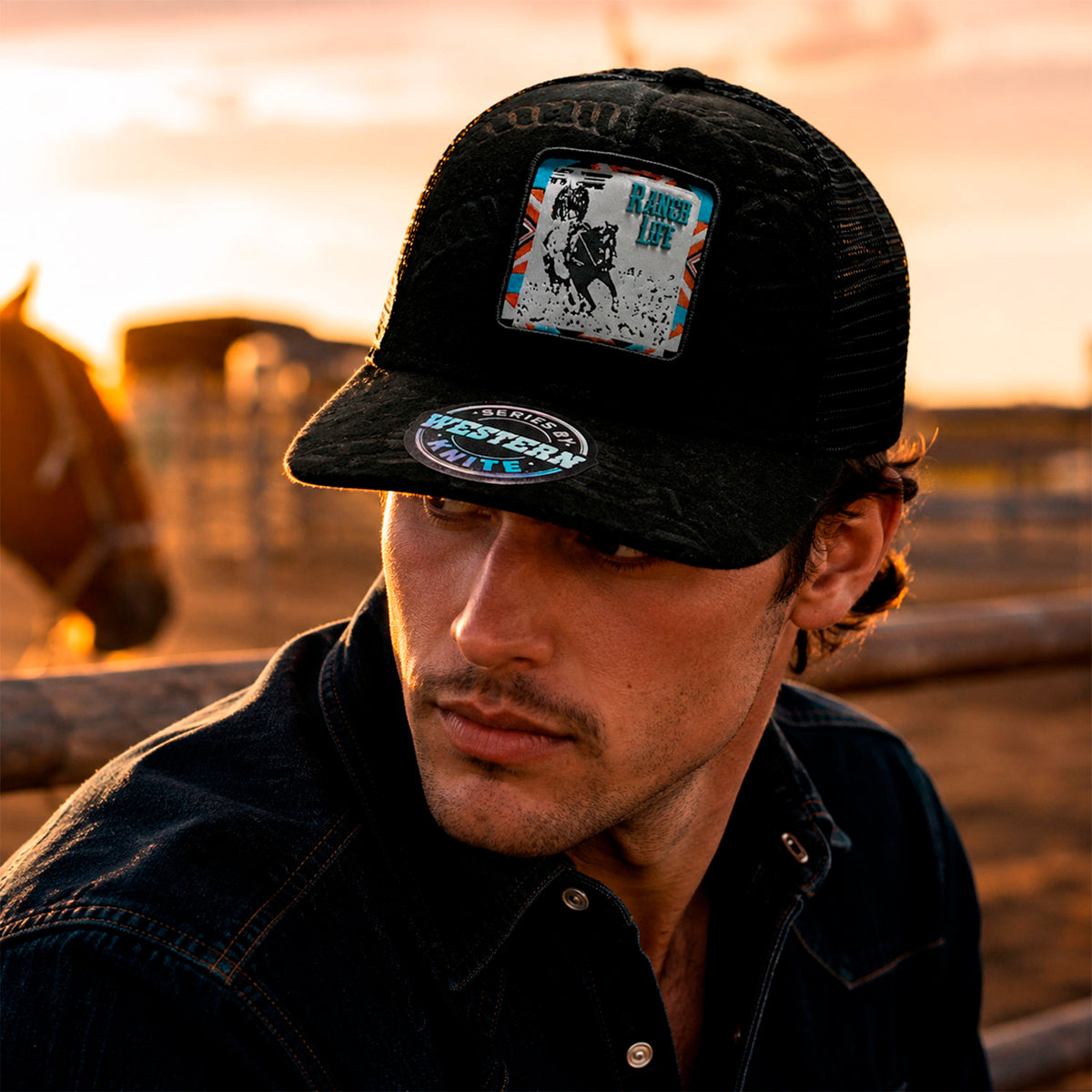 Gorra Knite Wild Rodeo Negro Hombre Malla Transpirable